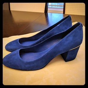 Nine West blue suede block heels, size 11